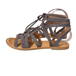 Dolce Vita Gray Lace-Up Gladiator Strappy Sandals. Ankle Strap Open-Toe sandals